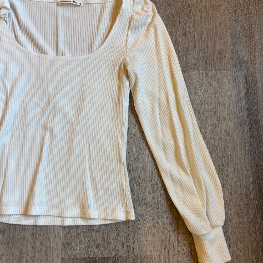 NWOT Reformation Jeans Ribbed Vita Top in White XS - Picture 8 of 9